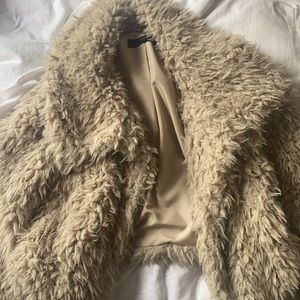 Zara Basic outerwear fur jacket. Size XS